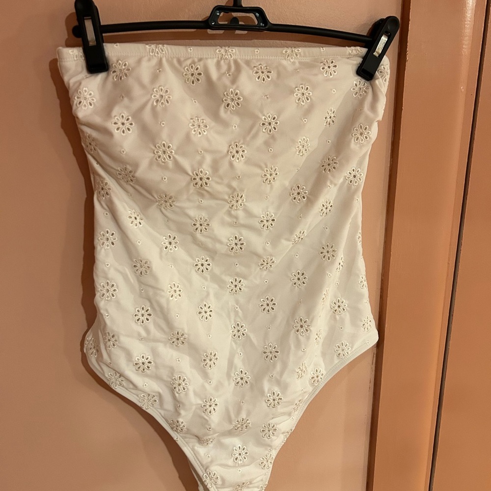 White Floral Eyelet Swimsuit